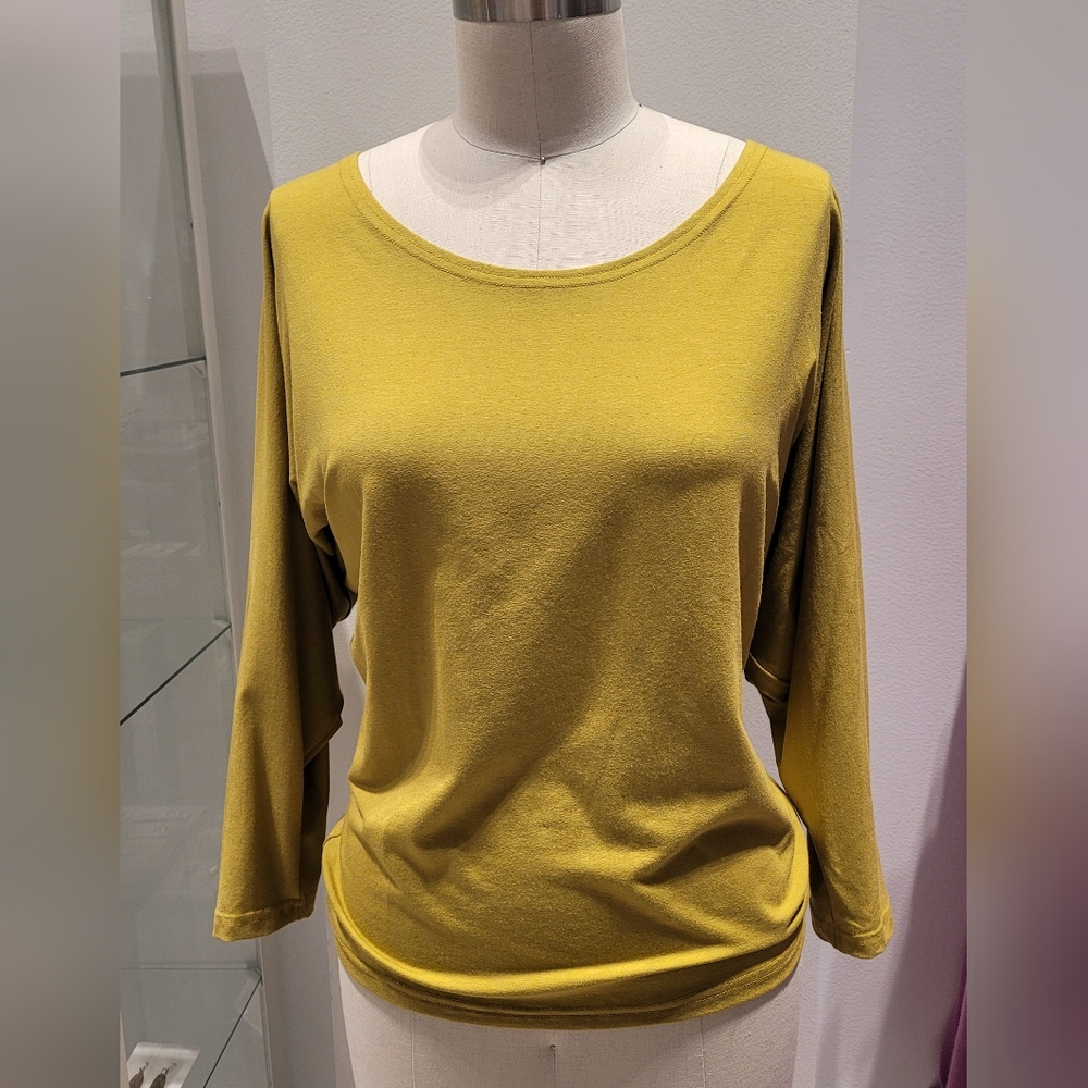 NWT Taylor Jay Blouse Chartreuse Top sz L